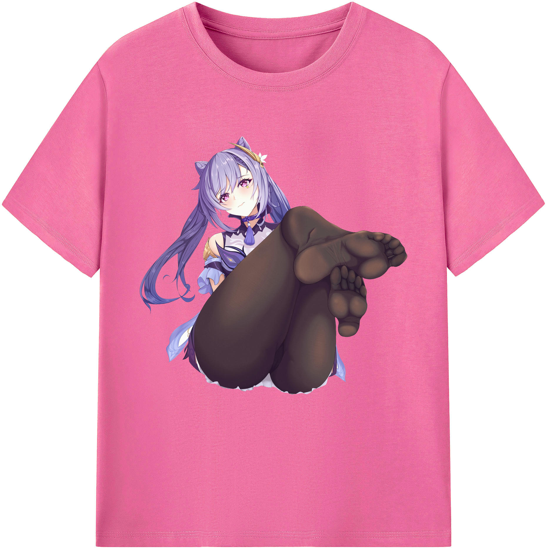 げんし神 刻晴 こくせい genshin Kokusei レディースカジュアルプリントTシャツ（綿100％）